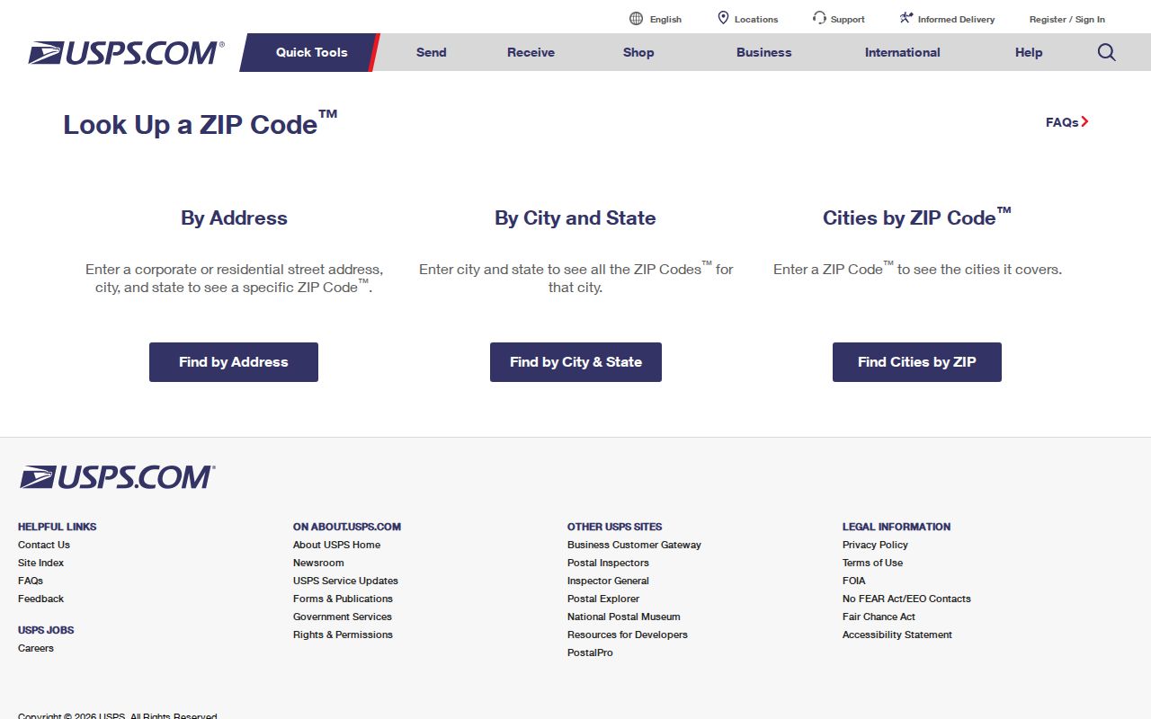 Anderson ZIP code directory USPS address lookup reference